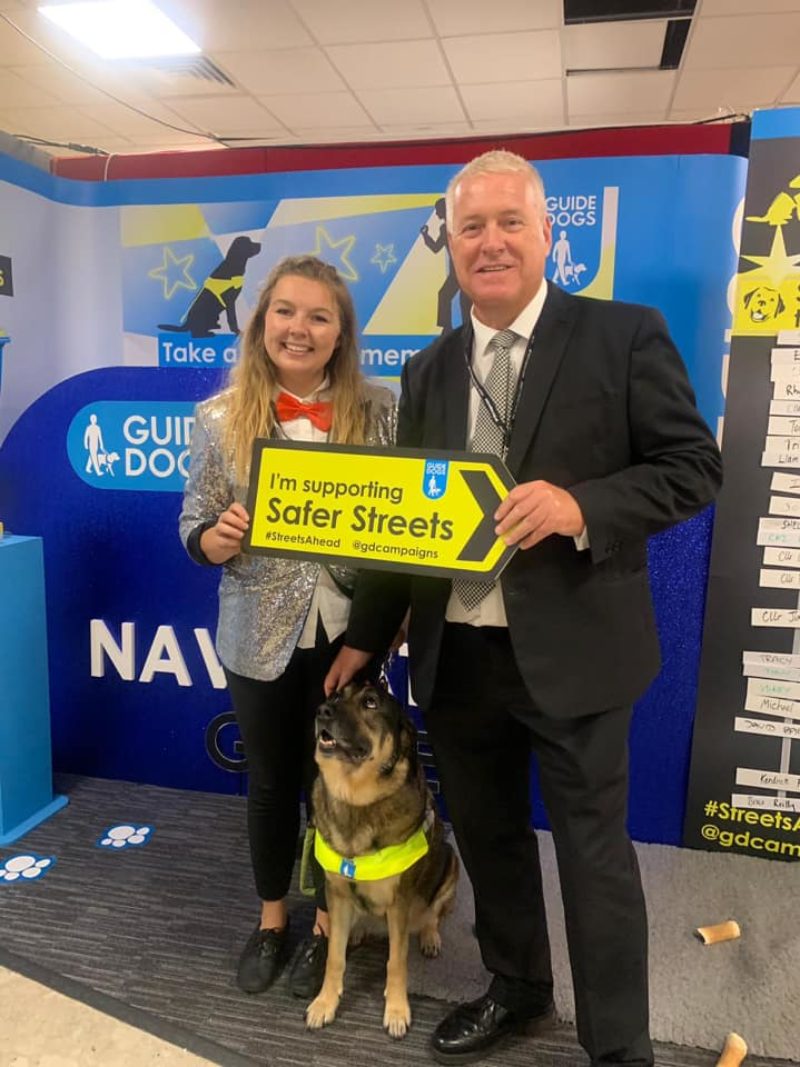 Ian Lavery with the UK Guide Dogs team